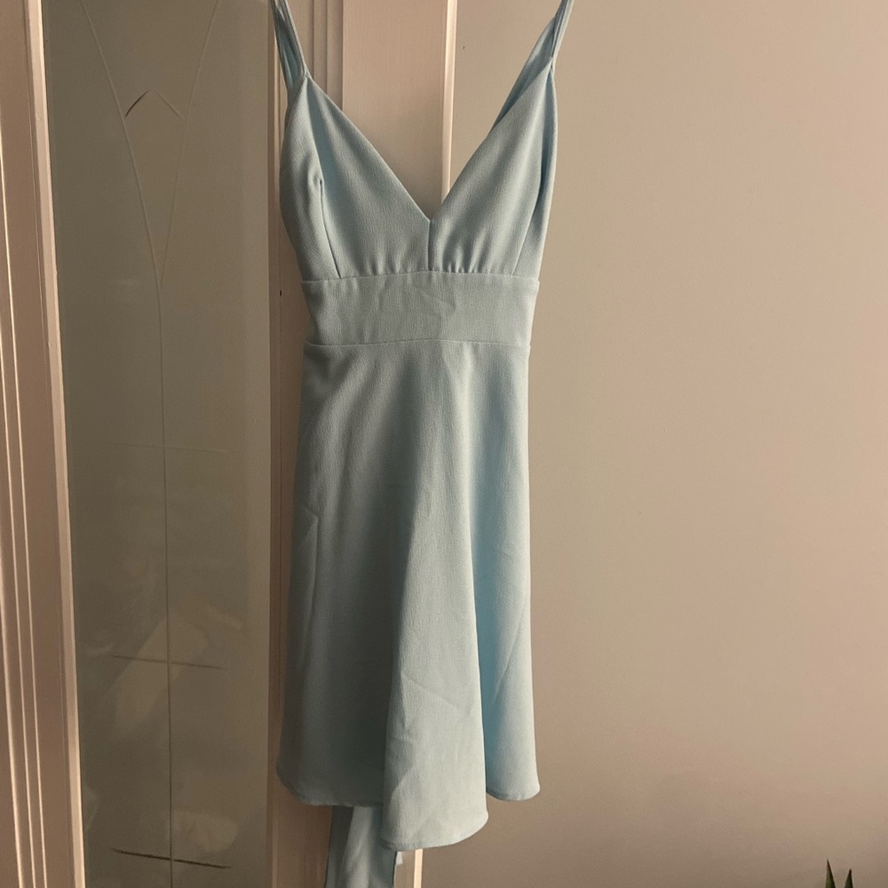 New - Elegant Light Blue Mini Dress